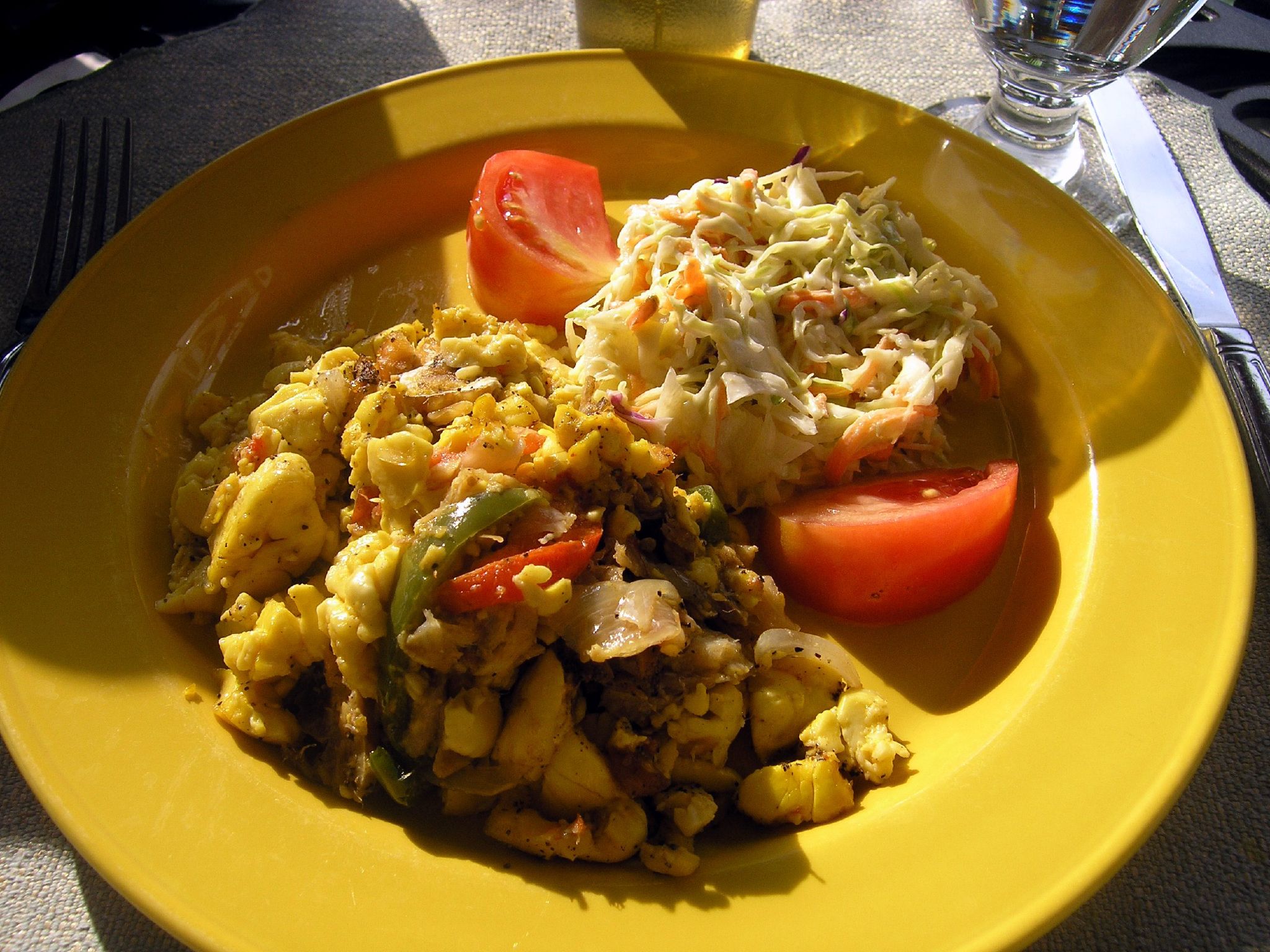 Jamaican Vegetarian Food: 33 Best Jamaican Vegetarian Dishes And Jamaican Vegan Food 4 jamaican vegetarian dishes, vegetarian food in jamaica, vegan food in jamaica, jamaican vegetarian food, jamaican vegan food, vegetarian dishes in jamaica,, Ackee and codfish / Ackee and Saltfish, food in Jamaica, jamaican food, jamaican cuisine, jamaican dishes, jamaican drinks, jamaican appetizers, jamaican traditional food