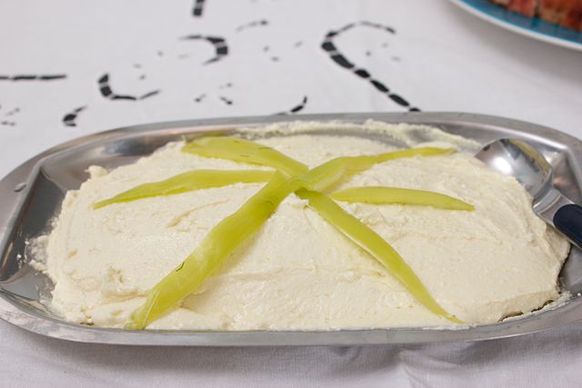 Tirokafteri, vegetarian food in Albania, vegan food in Albania, Vegetarian Dishes In Albania, vegan dishes in Albania
