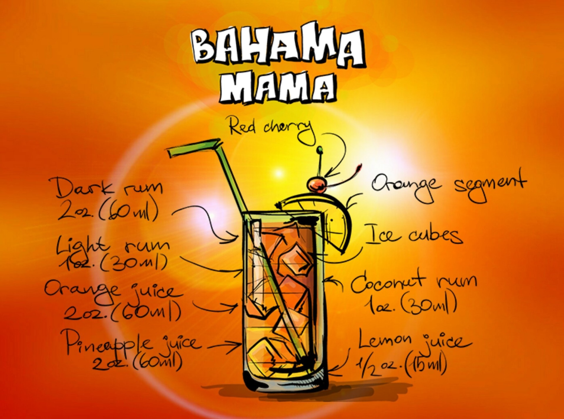 Best Bahamian Food - 40 Best Bahamian Dishes And Traditional Food In Bahamas To Try 33 bahama-mama-Bahamian-cocktail
