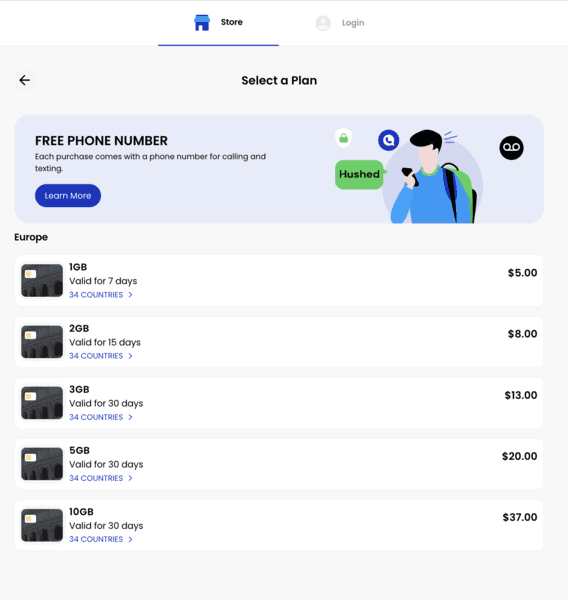 Free eSIM Phone Number Ultimate Alosim eSIM and Hushed Combo 2 Free eSIM phone number made possible by Hushed with the Alosim eSIM