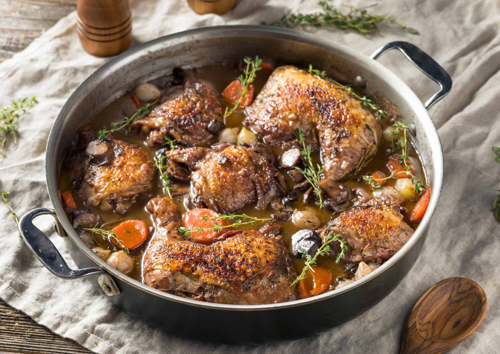 The French Recipe That Turns Cheap Chicken Into Dinner-Party Food: How to Make Coq au Vin the Julia Child Way 3 How to Make Coq au Vin Like Julia Child - Recipe, Tips, and Calories