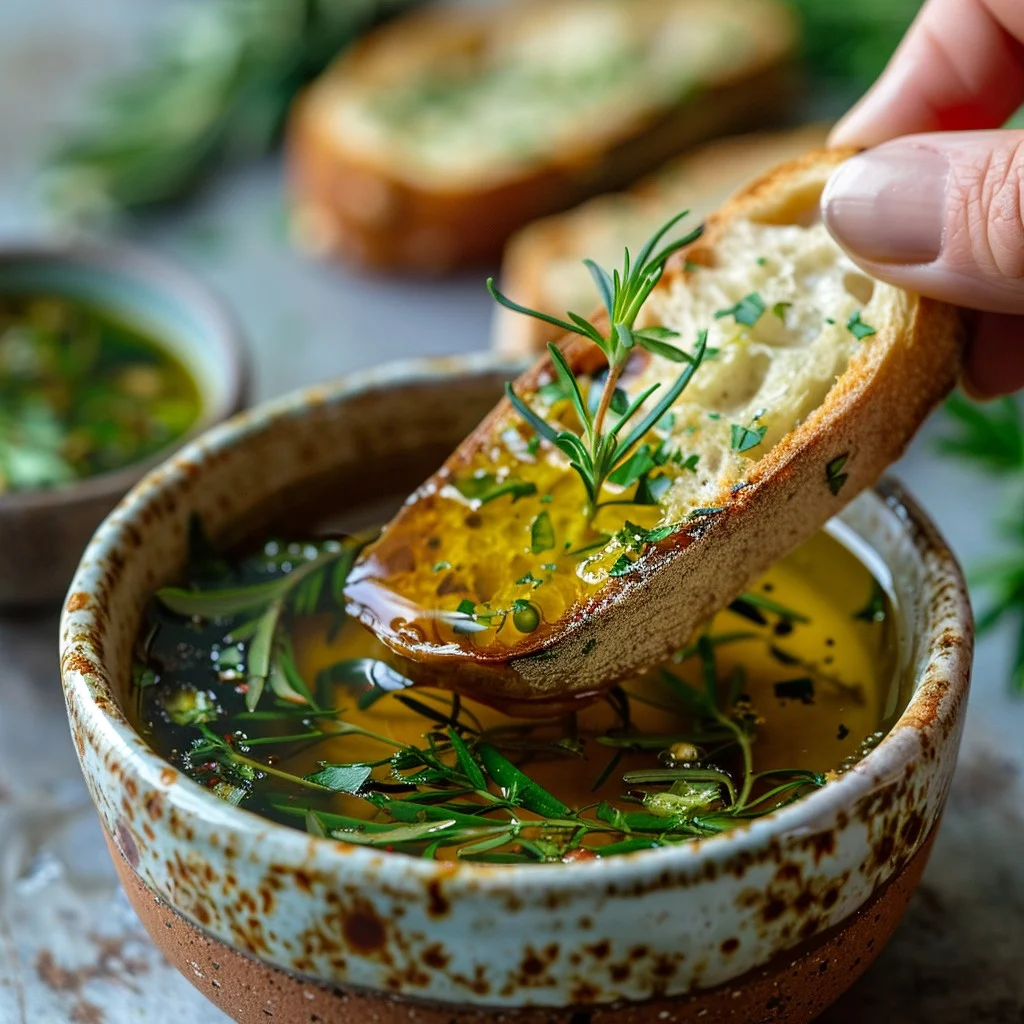 7 Mediterranean Bread Habits That Would Shock Most Americans 2 StockCake Dipping Herb Toast 1743593906