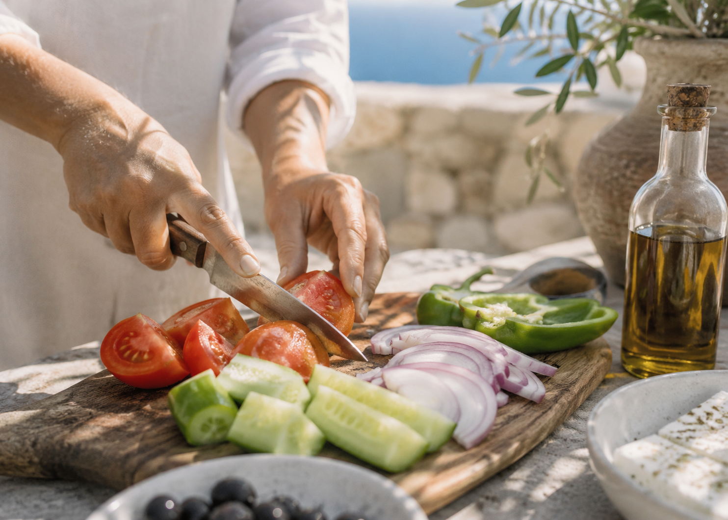 How To Make Real Greek Horiatiki: The Tomato Variety American Recipes Substitute With Roma 1 Horiatiki 2