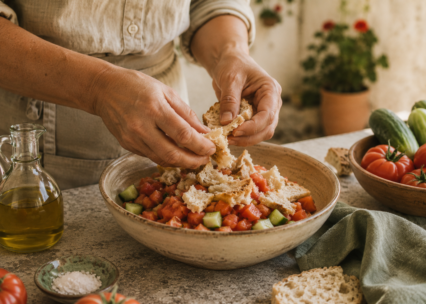 How To Make Real Spanish Gazpacho Andaluz: The Bread Step American Recipes Skip That Changes The Texture Completely 2 gazpacho 3