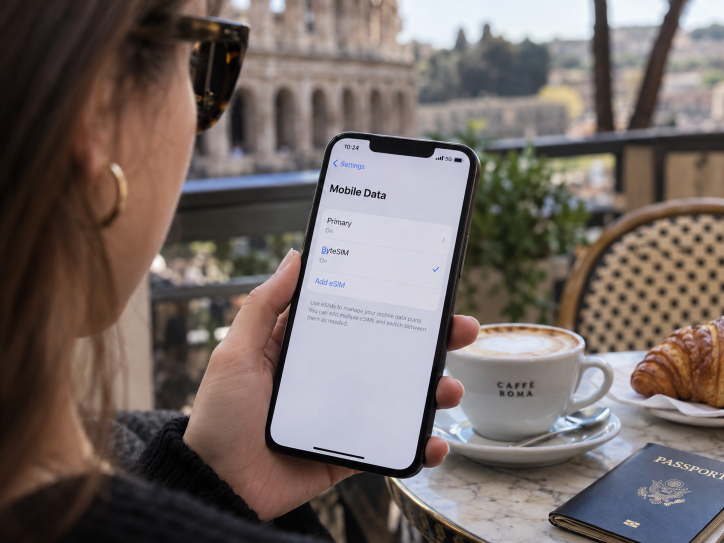 Your Phone Has Two SIM Slots and You're Probably Only Using One: The Trick That Changed How I Travel 5 Cafe Roma eSIM Settings Snapshot